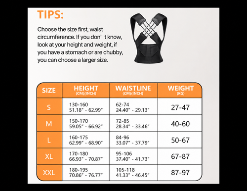 Posture correcting shoulder support belt, product photo