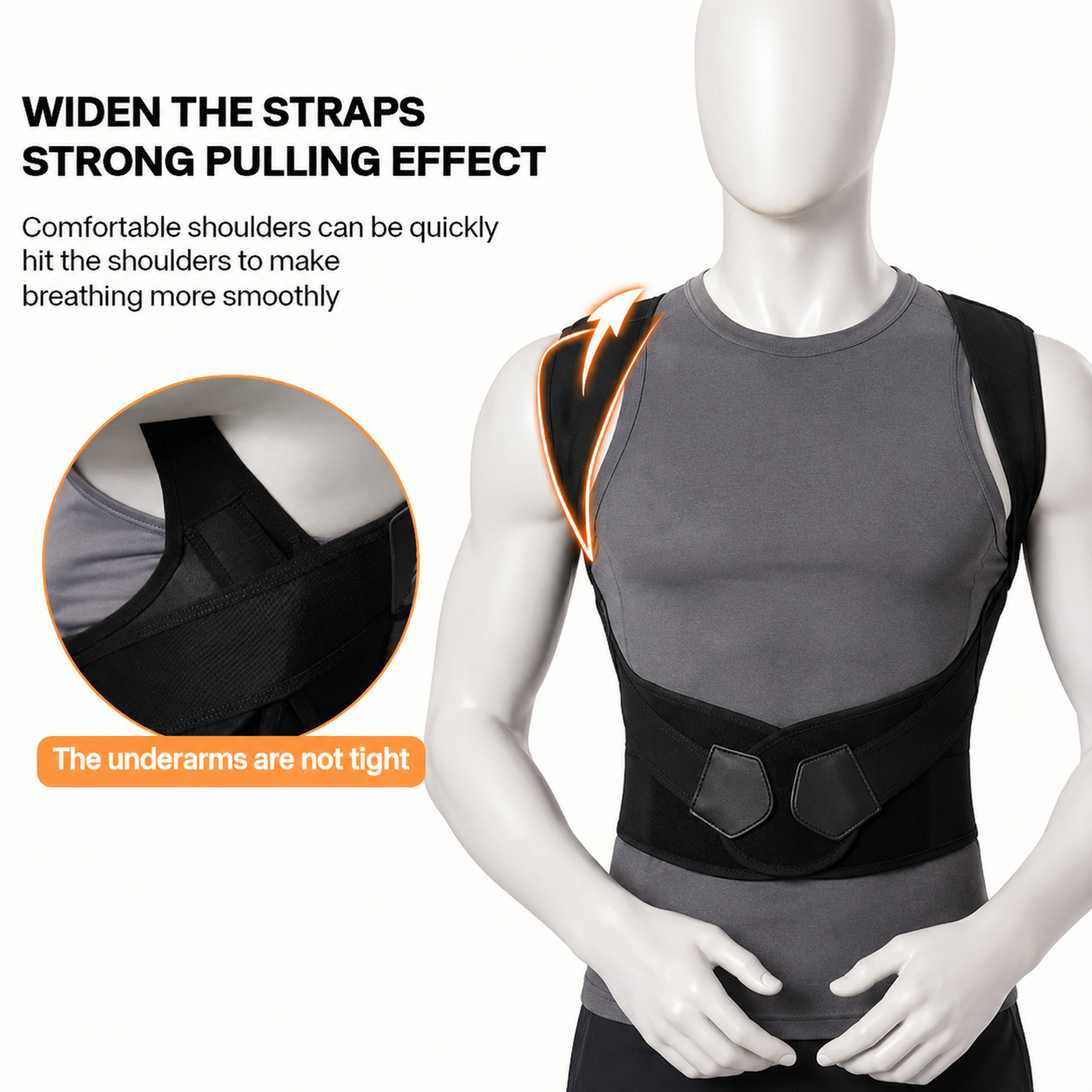 Back brace posture corrector, available in sizes S to 3XL