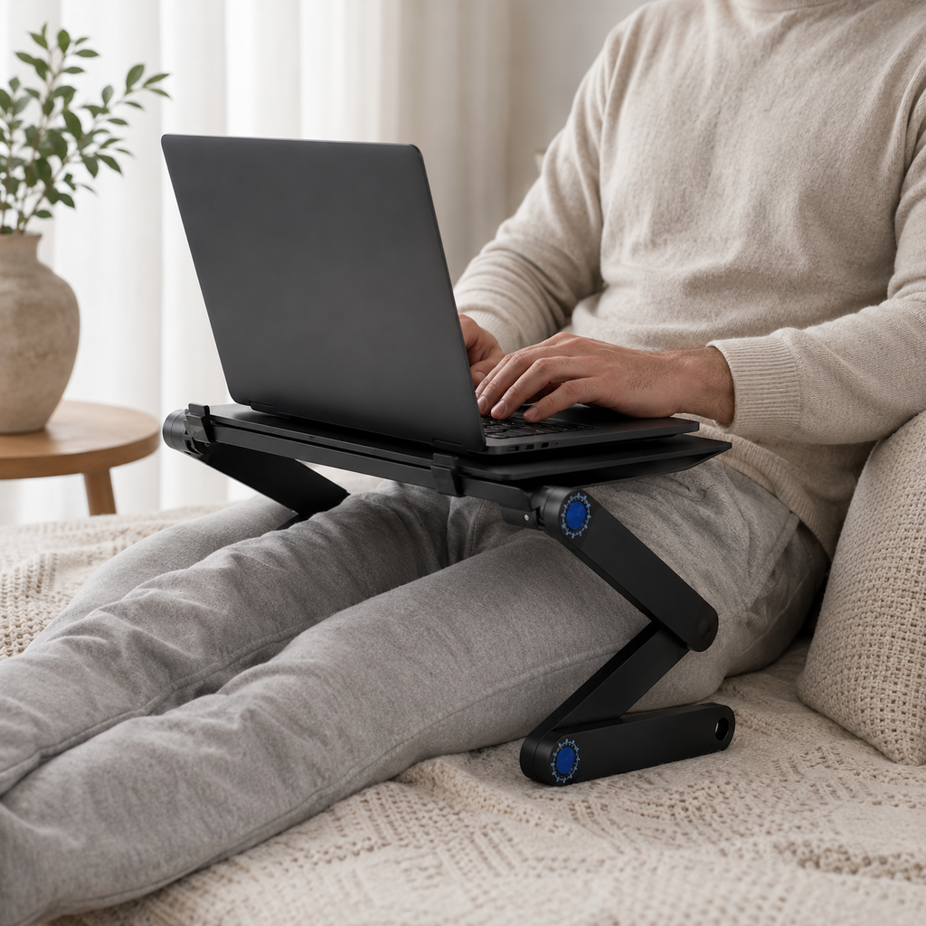 Foldable laptop table, lightweight lap desk for home use